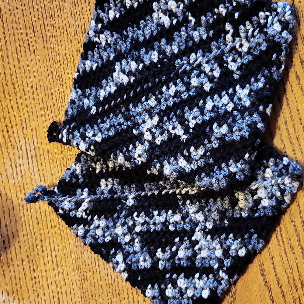 Handmade black, and gray crochet potholders